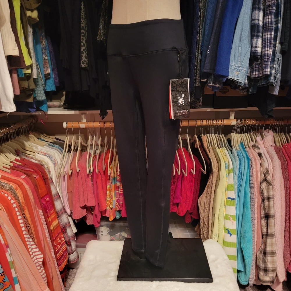 SPYDER ♡ NWT--Black Tear Away Active Athletic Sportswear Fleece Lined Pants S